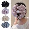 Elegant Silk Bubble Shark Clamp Large Size Back of Head Bun Headwear For Female Girl Lady Women