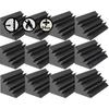 Arrowzoom 12-Piece Black Corner Bass Traps, 120 X 120 X 240 Mm, Acoustic Foam Sound Absorbing Material, Polyurethane Noise Reduction Coefficient