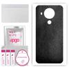 apgo Protective Skin Sticker for the Back Compatible with Nokia 5.4, Wrap Film, Foil, Vinyl - Pattern Black Leather