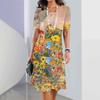 2024 New Spring Women's Dresses Floral Printed Elegant Casual Short Sleeve Dresses Fashion Oversized Women's Dresses