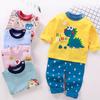 Winter Kids Long Sleeve O Neck T Shirt Pants Set Casual Baggy 2pcs Suit Cotton Cartoon Printes Outfit