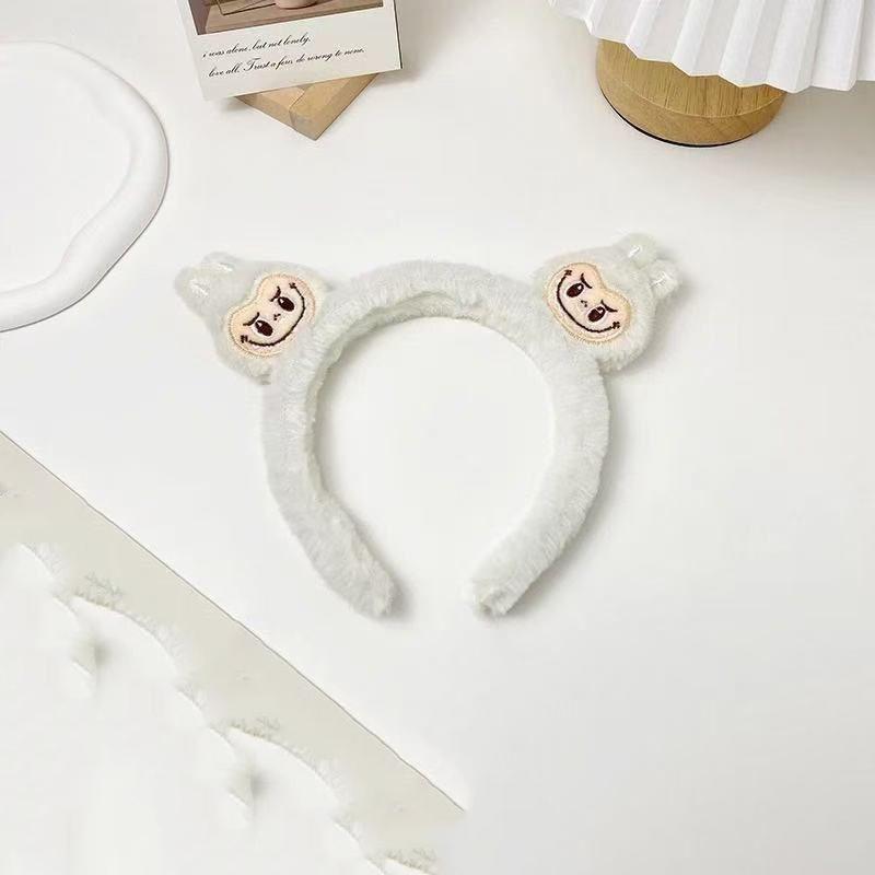 Explosive 2025 Rab Hair Hoop Ear Plush Headband Hair Accessories Cute Cartoon Rab Face Wash Press Hair Clip