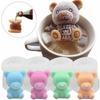 3D Ice Cube Maker Little Bear Shape Chocolate Cake Mould Tray Ice Cream DIY Tool Whiskey Wine Cocktail Silicone Mold