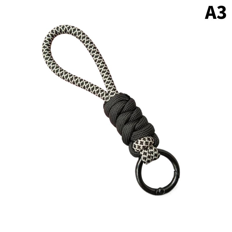 Creative Colorful Braided Lanyard Keychain Anti-Lost Knot Nylon Rope Keyring For Women Men Car Backpack Pendant Accessories Gift