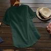 Katie Women Cotton Linen Short Sleeve Shirt Blouse Button Down Tops