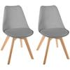 Set of 2 Scandinavian Style Chairs Baya Atmosphera - Light Grey