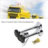 Dual Trumpet Electric Horn Loud Chrome Air Horn Speaker Kit 12V/24V Universal for Train Truck Lorry