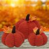 4/5/6in PP Cotton Filled Fabric Pumpkin Soft Funny Pumpkin Plush Toys Corduroy Cloth Pumpkin