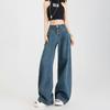 Woman Jeans High Waist Wide Leg Cotton Denim Clothing Straight Pant  Comfort Retro Casual Trouser