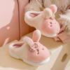 Cute Rabbit Cotton Slippers Winter Indoor Home Soft Bottom Non-slip Piled Warm Cartoon Plush Slippers