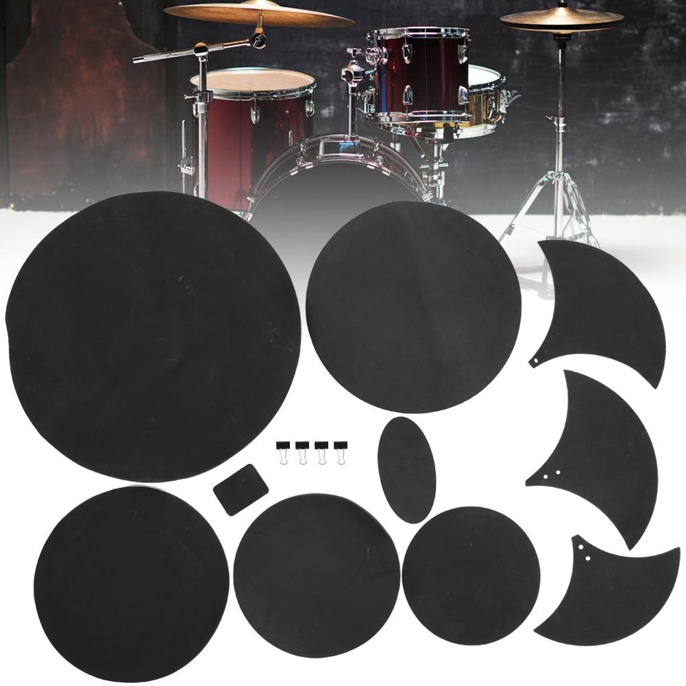 14 Pcs Drum Practice Pad EBR Material Drum Mute Practicing Pad for Player