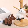 Cute Cartoon Plush Horse Doll Keychain Miniature Stuffed Animal Keyring Bag