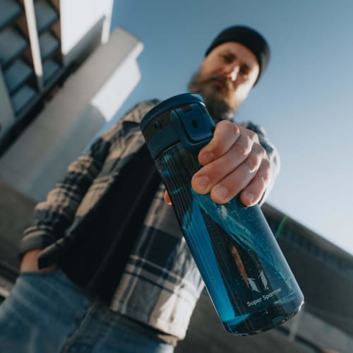 Super Sparrow 500ml Water Bottle - Wide Mouth TouchGulp Water Bottle - Leakproof, BPA-Free Tritan Drinking Bottle - Lightweight and Sustainable for Wo