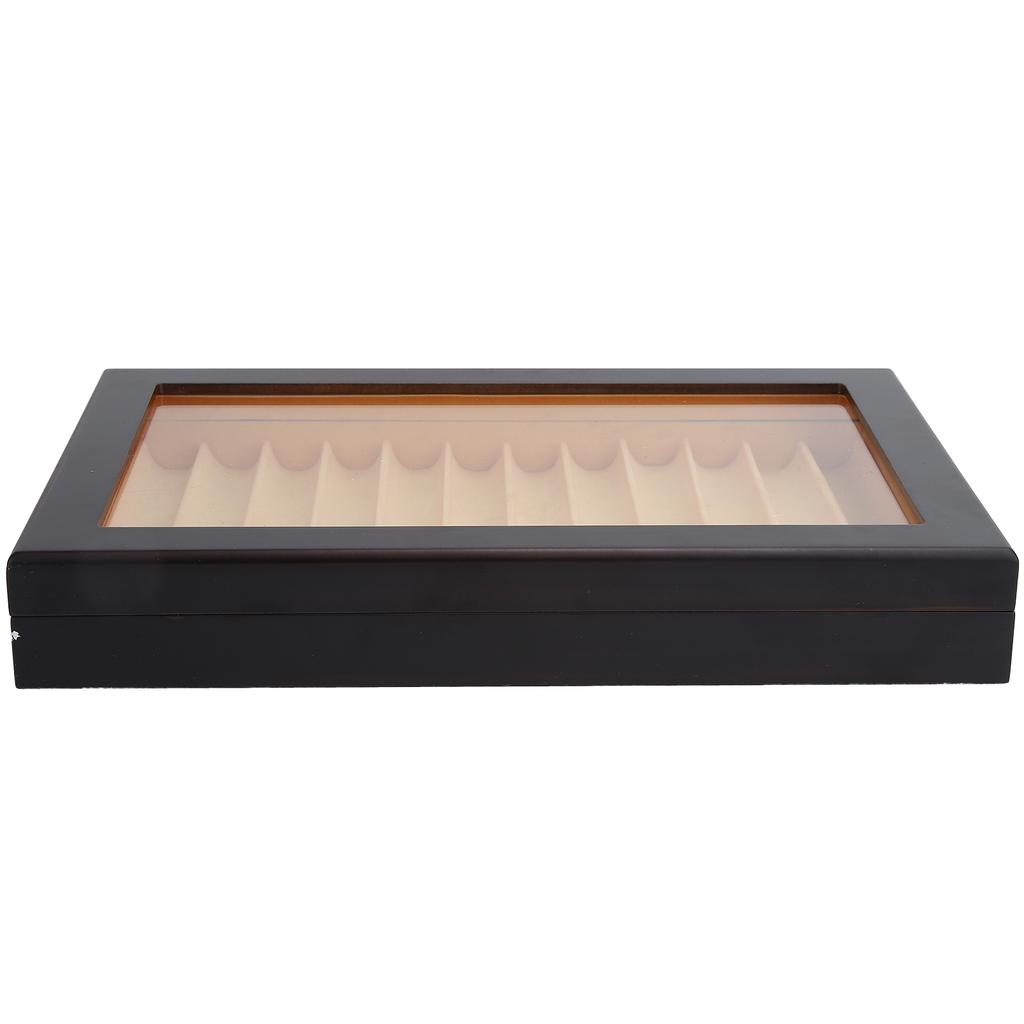 12 Digit Wooden Fountain Pen Display Case Black Baking Varnish Pen Storage Gift Box