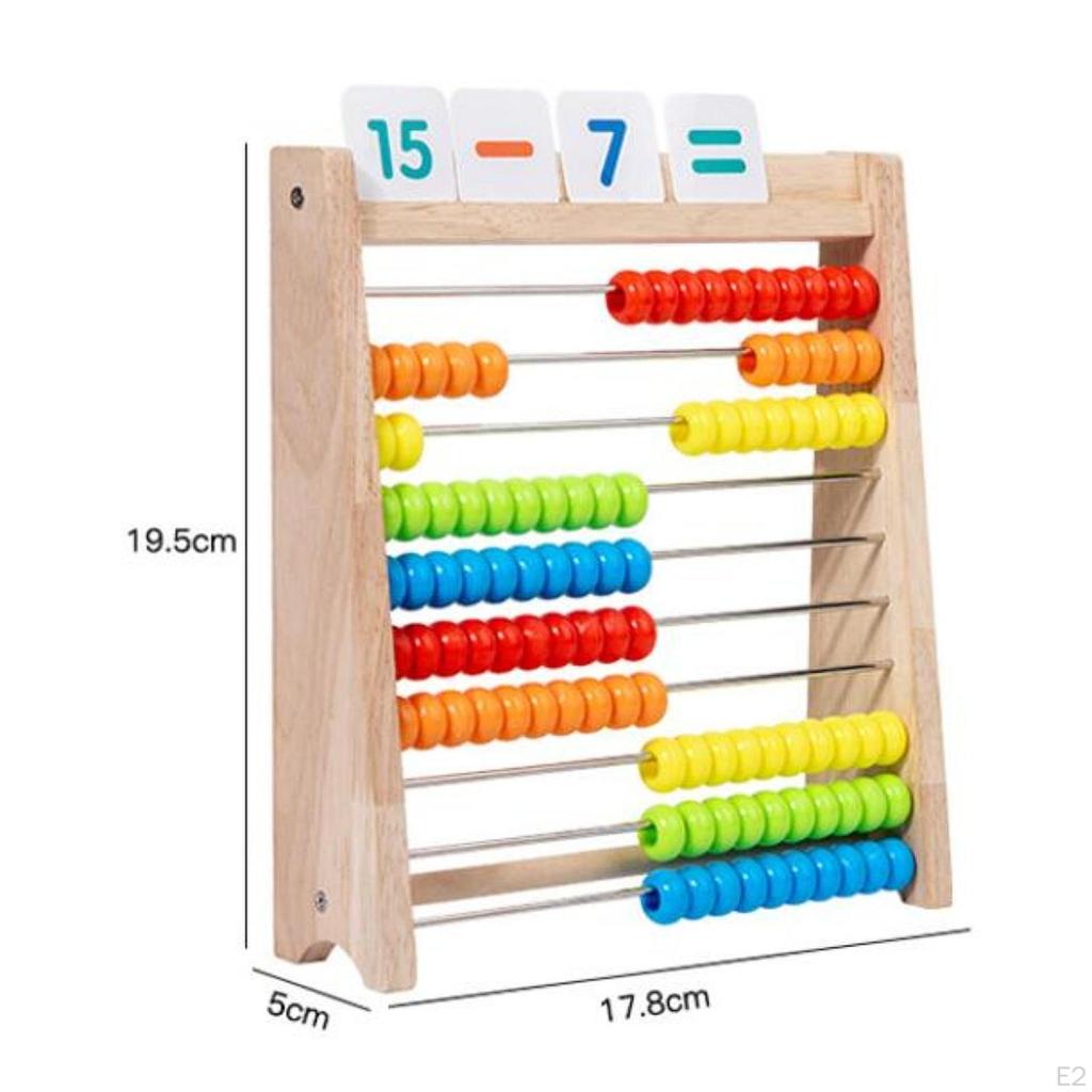 Classic Wooden Abacus Preschool Math Learning Toys Sturdy with Counting Sticks Educational