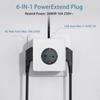 3680W 250V EU Plug Multifunction Adapter Cube Multi-Plug Extension Wall Outlet with 2 USB Charging Ports 3 AC Portable Sockets
