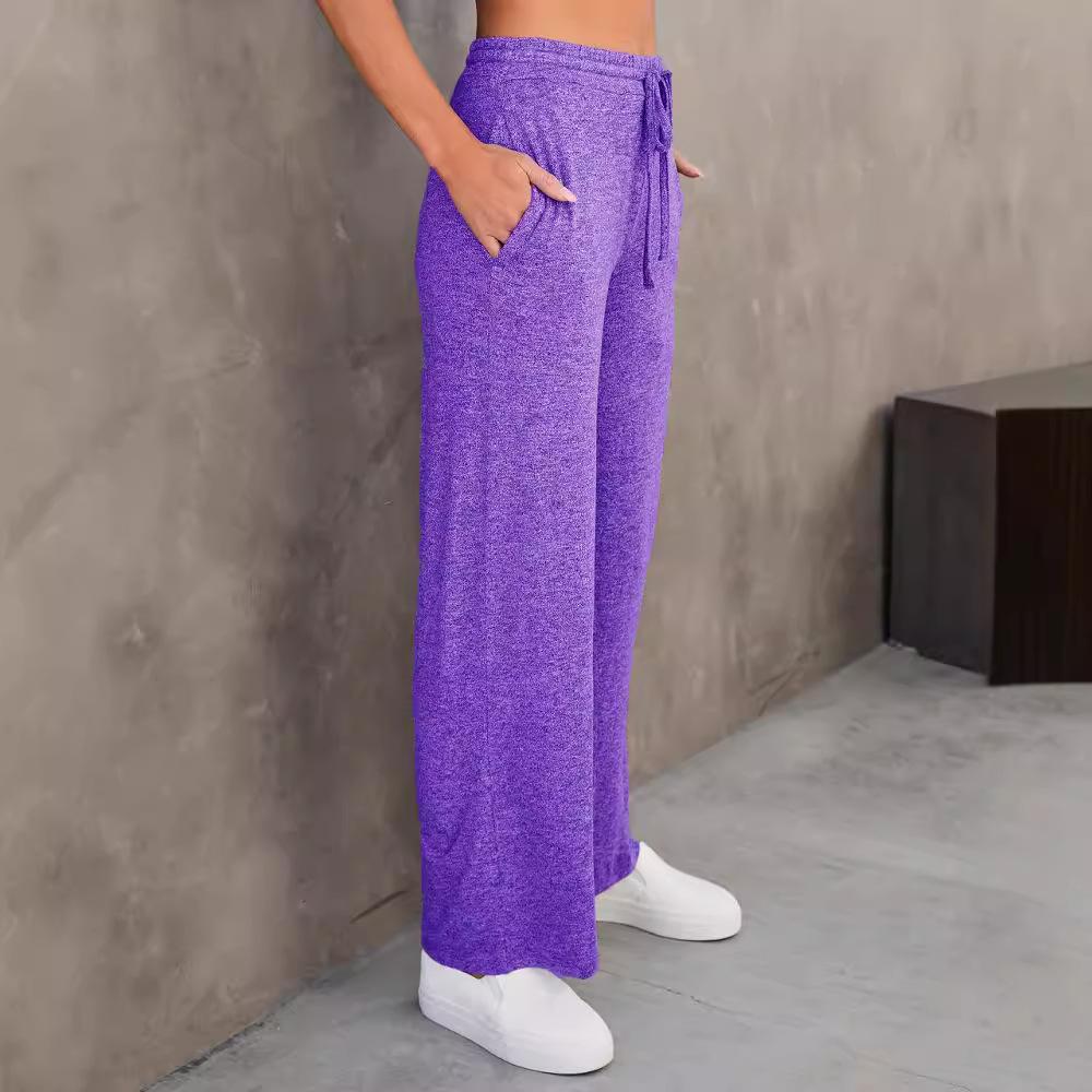 Women's High-waist Lace-up Loose Straight Trousers