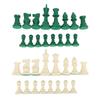 32PCS International Chess Pieces Green and White Chess Figures Felt Bottom Plastic Chess Figurine