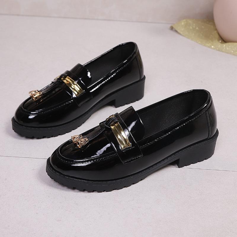 New Vintage Flat Shoes for Plus-size Shoes, Casual Thick-soled Single Shoes
