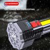 9 LED Super Bright Flashlight Rechargeable Outdoor Multi-function Waterproof LED Long-range Spotlight Battery Display COB Light