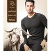Meiyabi Men's Cashmere Silk Thermal Underwear Set: Plus Velvet Thick Bottoming Shirt & Trousers for Autumn/Winter.
