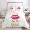 3D Sexy Lips Bedding Set Kiss Me HD Printing Duvet Cover 2/3 Pieces AU140 * 210 Full-size Soft Home Decoration