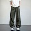 Pure Cotton American Casual Versatile Overalls for Men's Spring and Summer Straight Wide-leg Pants Draped New Style Trousers