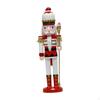 Nutcracker King Statue Sculpture Wood Figurine Desktop Ornament for Table Home