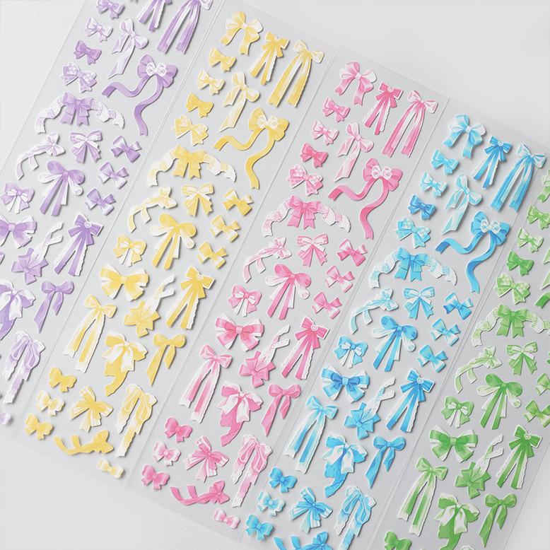 Korean Popular Bow Sticker Versatile Gooka DIY Decorative Material Sticker