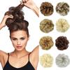 Synthetic Elastic Hair Scrunchie Curly Chignons Hair Rope Natural Fake Hair Bun Curly Clip In Hair Ponytails Extensio