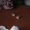Cat's Eye Stone Flower Forest Retro Literary Temperament Flower Earrings Light Luxury