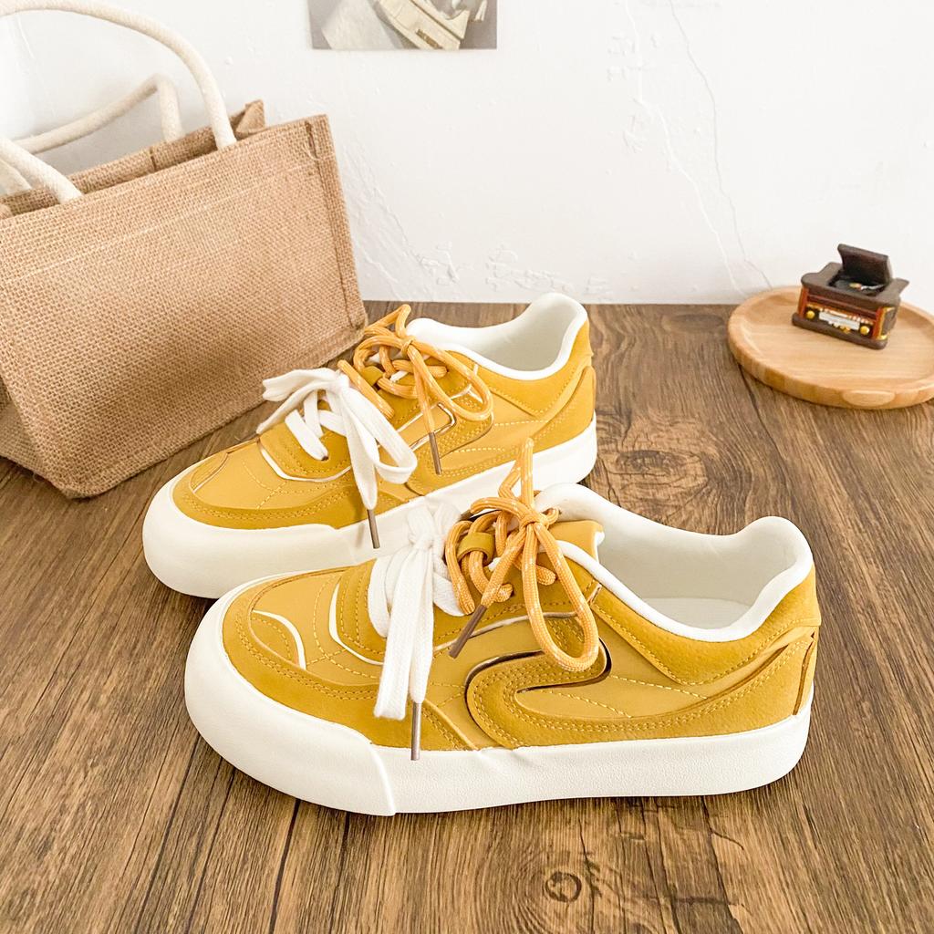 6636 Latex Insoles/retro Platform Shoes Women's Shoes 2025 New Casual Shoes Little White Shoes Board Shoes Ins Tide