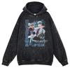 Hot Anime Chainsaw Man Hayakawa Aki Print Hooded Men Casual Oversized Hoodies Manga Washed Streetwear Harajuku Cotton Sweatshirt
