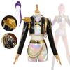 Anime KPop Rumi Cosplay Black Gold Reflective Performance Costume Cosplay Purple Wig Woman Christmas Halloween Party Uniform