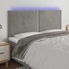 VidaXL LED Headboard Bedroom Furniture Double Bed Accessory Head of Bed Frame Interior Light Grey 3122350