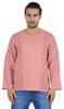 Long Sleeve Kurta For Men Solid Slub Cotton Round Neck Ethnic
