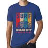 Men’s Vintage Tee Shirt Graphic T Shirt Surf Summer Time Ocean City Royal Blue