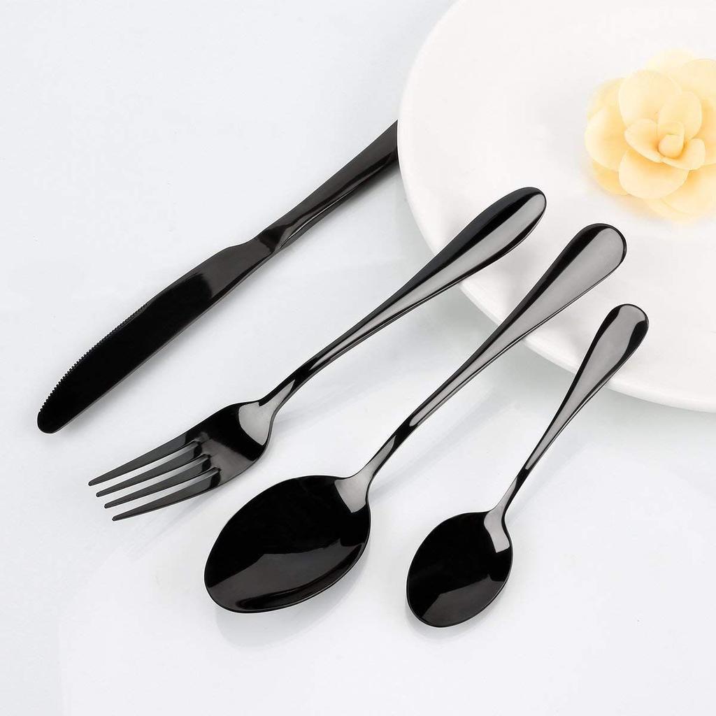 Restaurant Home Hotel Matte Set, Satin Finish Stainless Steel Flatware Set, Tableware Cutlery Set Utensils for Kitchens