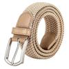 Men Belt Metal Pin Buckle Wide Band Anti-break Solid Color Firm Stitching Great Tougness Waist Strap Male Elastic Belt Pants Jeans Matching