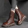 Winter Female Ankle Boots Artificial Leather Cotton Boots Thick-soled Padded Women Shoes Warm Snow Boots Female