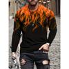 Mens Flame Pattern Long Sleeve T-Shirt - Eye-Catching Graphic Tee for Summer - Fashion-Forward, Comfortable, and Premium Quality Casual Outfit