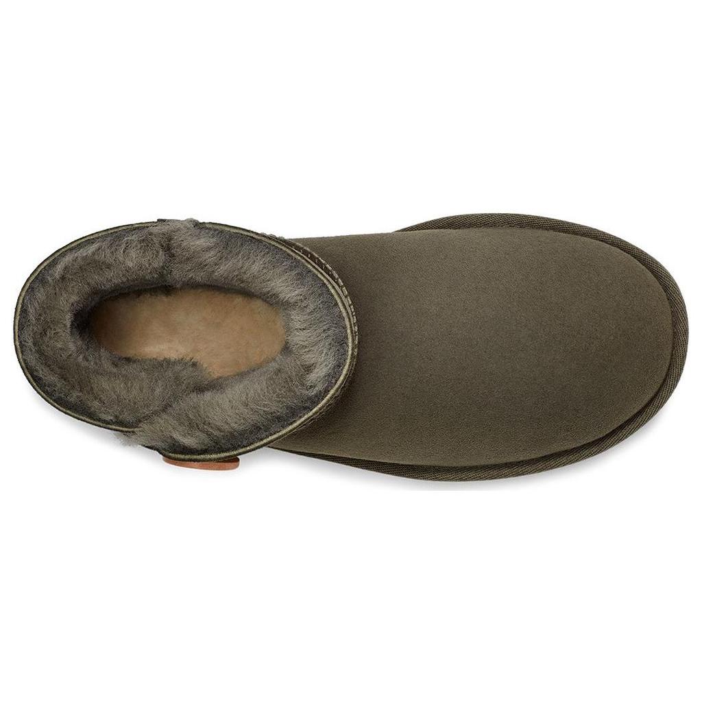 UGG Classic Button Short Flat Snow Boots Women Boots Forest-Green 1016422-FRSN