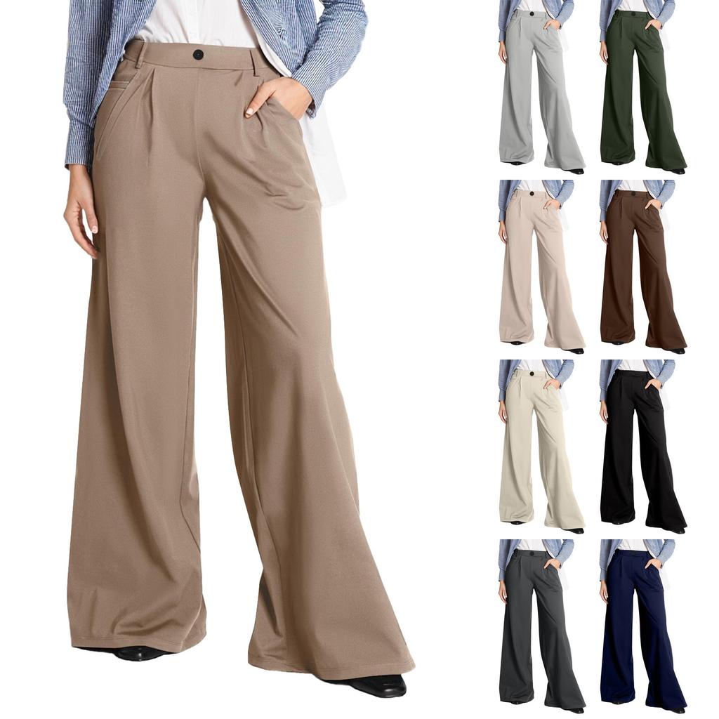 Women's Fashionable And Versatile Elastic Formal Loose Wide-leg Trousers