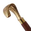 Cobra Head Canes and Walking Sticks for Men  Women  91.44 Cm Brown Wood Brass Handle Unisex Derby Foldable Cane
