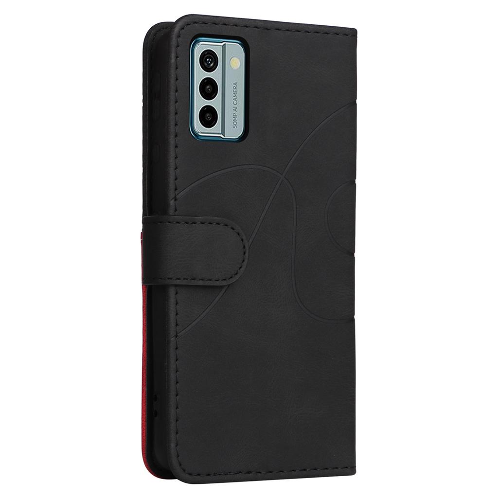 For Nokia 5.3,Nokia 3.4,Nokia 5.4,Nokia 2.4,Nokia G10,G20...Line Pattern Style Splicing Design PU Leather Flip Stand Wallet Phone Bag Case with Card