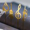 Office Meta Book Maker Gold Musical Note Paper Clips Musical Instruments Bookmark  Stationery