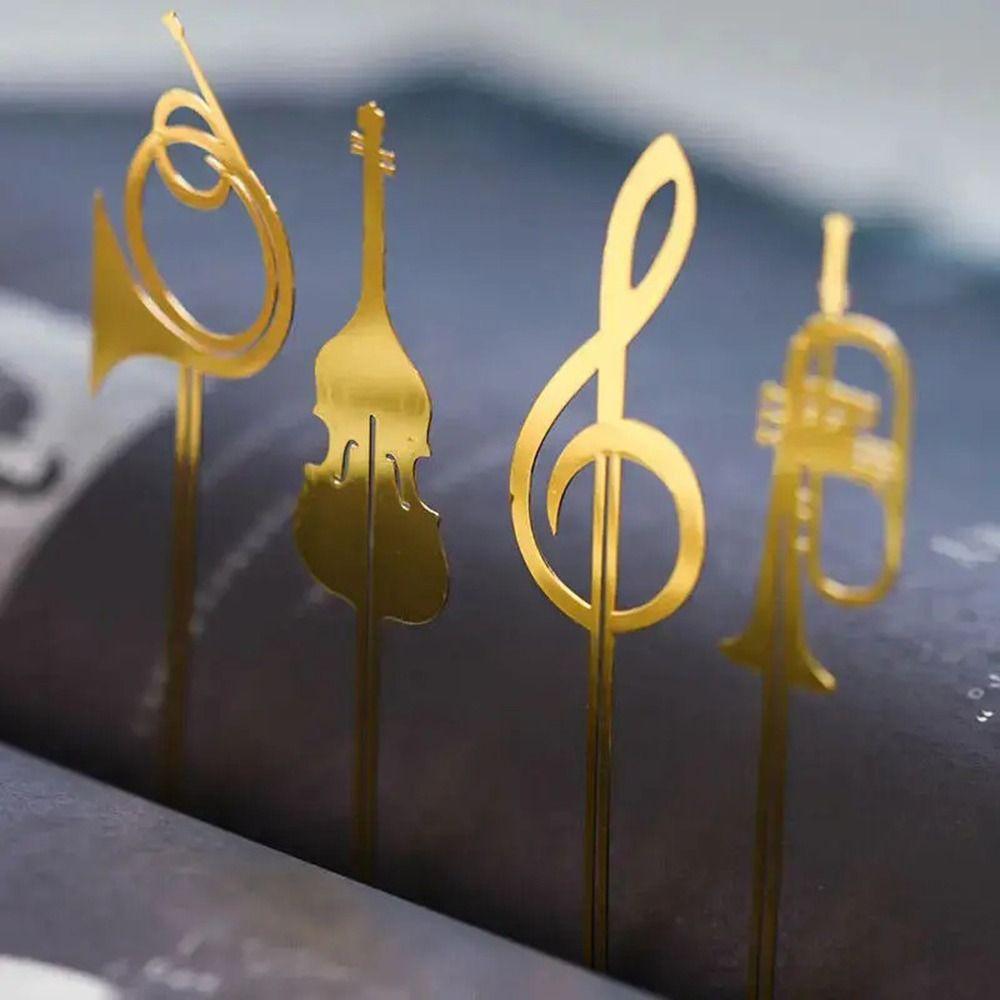 Office Meta Book Maker Gold Musical Note Paper Clips Musical Instruments Bookmark Stationery