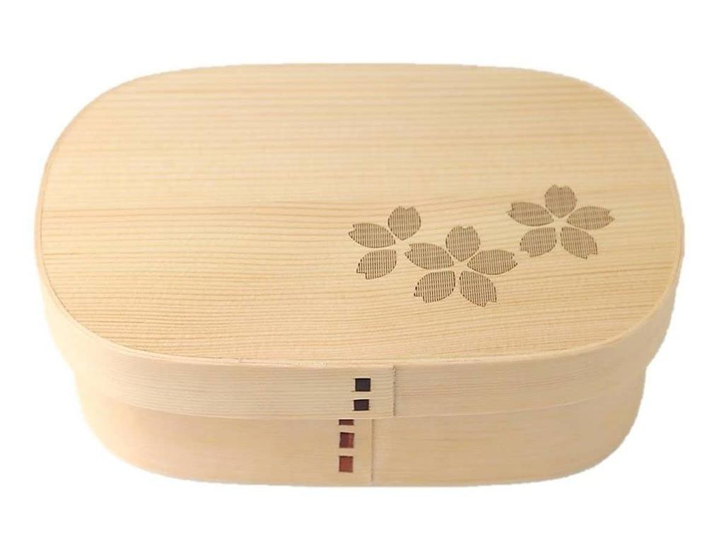 Humidity Control Function Wooden Bento Box X X 6cm 700ml Natural White Current Model J-kitchens 18.3cm 12.5cm