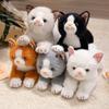 1Pc 38CM Kawaii Simulation Grey White Black Orange Cat Plush Toy Cartoon Lying Lifelike Kitten Animal Cats for Birthday Gift
