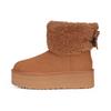 Cow Split Leather Comfortable Casual Thick Sole Short Snow Boots Women Boots Brown 1158267-CHE